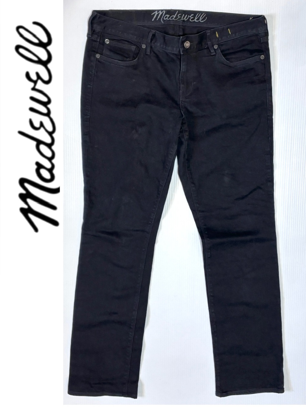 Mens Madewell Rail Straight Jeans Black 32 x 32
